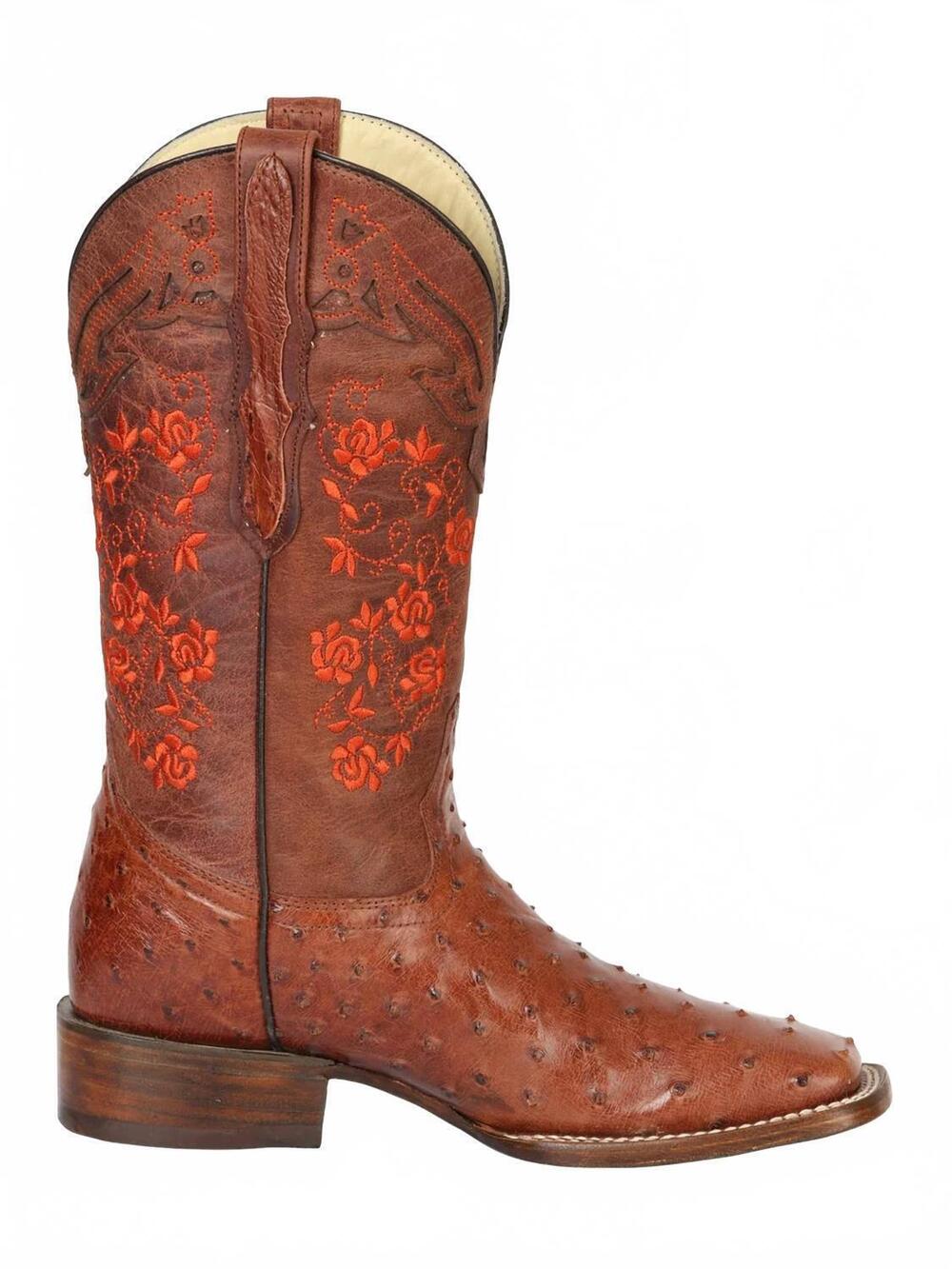 NEW EL GENERAL WESTERN WEAR women’s rose of texas exotic ostrich cowboy boots in